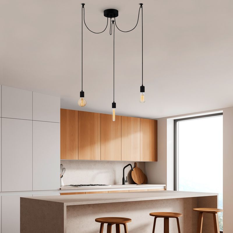 Casa si Gradina - Corpuri si surse de iluminat - Lustre si pendule - Candelabru, Opviq, metal, negru, 96x6x102 cm, inaltime reglabila - Infinity.ro