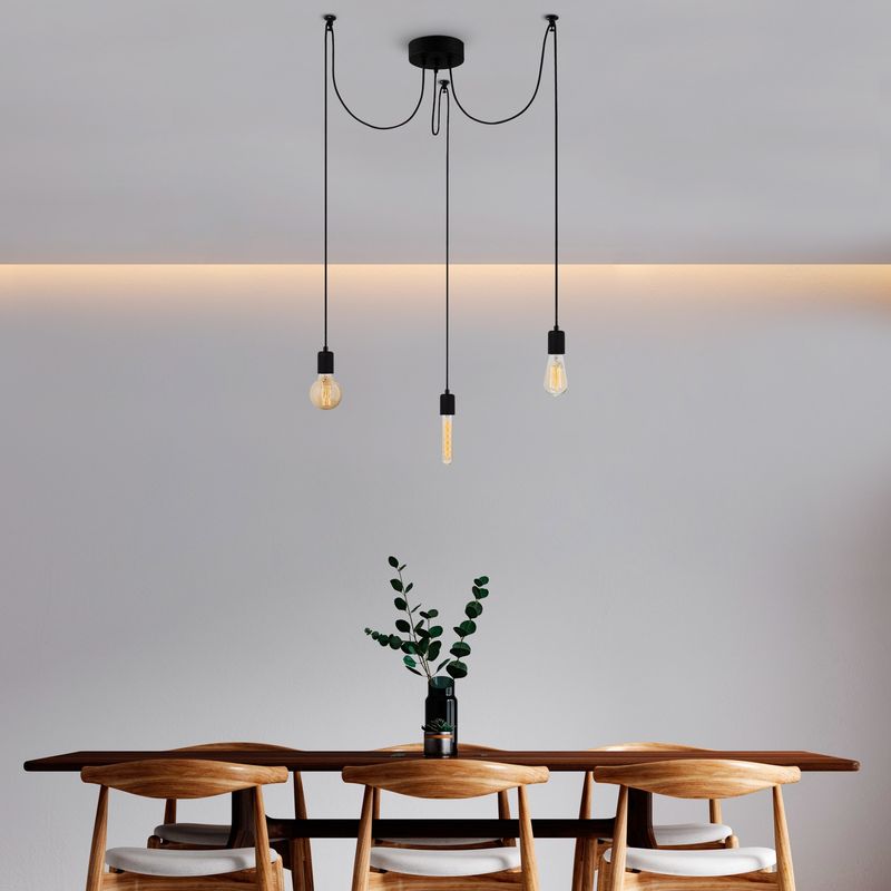 Casa si Gradina - Corpuri si surse de iluminat - Lustre si pendule - Candelabru, Opviq, metal, negru, 96x6x102 cm, inaltime reglabila - Infinity.ro