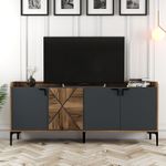 Casa si Gradina - Mobilier - Comode si corpuri - Console - Consola, Hanah Home, pal melaminat, nuc si antracit, 180x35x78 cm - Infinity.ro