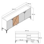 Casa si Gradina - Mobilier - Comode si corpuri - Console - Consola, Hanah Home, pal melaminat, nuc si antracit, 180x35x78 cm - Infinity.ro
