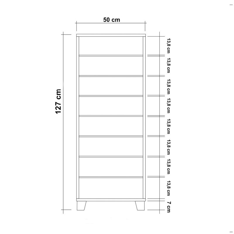 Casa si Gradina - Mobilier - Dulapuri si sifoniere - Dulapuri pantofi - Dulap pantofi, Hanah Home, pal melaminat, alb negru, 50x38x127 cm, 869VEL6504 - Infinity.ro