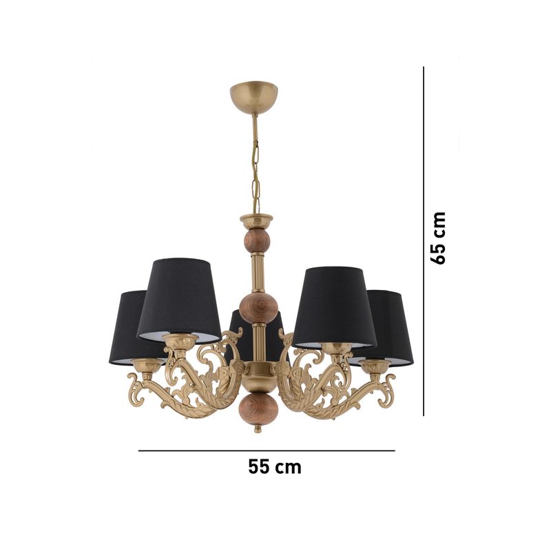 Casa si Gradina - Corpuri si surse de iluminat - Lustre si pendule - Candelabru, Opviq, metal, negru auriu maro, 65x55 cm - Infinity.ro