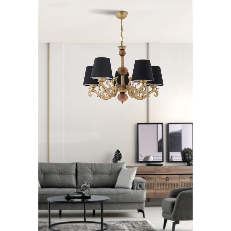 Casa si Gradina - Corpuri si surse de iluminat - Lustre si pendule - Candelabru, Opviq, metal, negru auriu maro, 65x55 cm - Infinity.ro