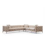 Casa si Gradina - Mobilier - Canapele si coltare - Coltare - Coltar, Hanah Home, lemn de fag si pal, ecru, 310x270x70 cm - Infinity.ro