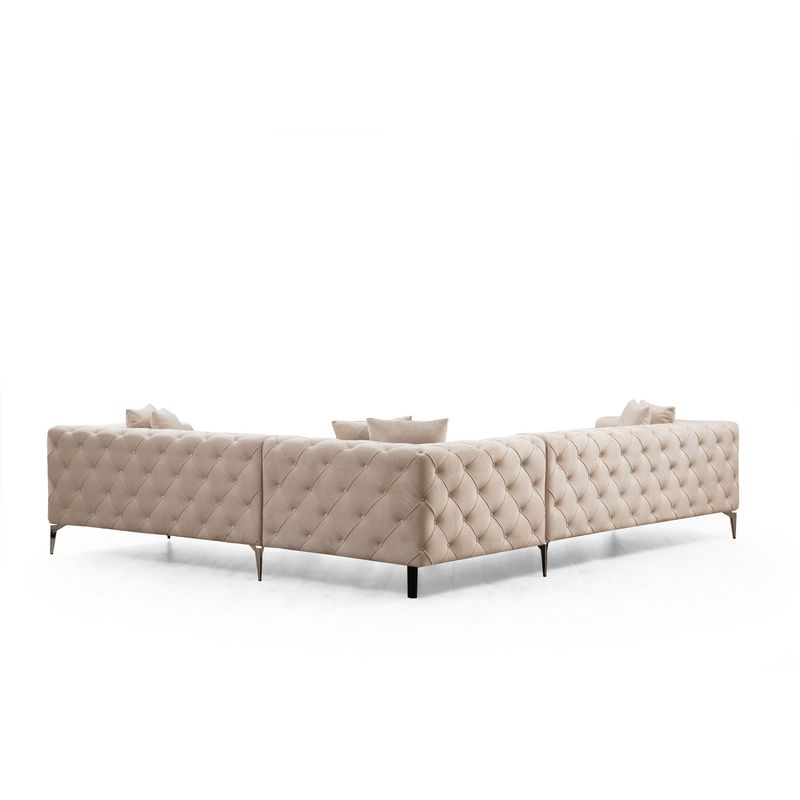 Casa si Gradina - Mobilier - Canapele si coltare - Coltare - Coltar, Hanah Home, lemn de fag si pal, ecru, 310x270x70 cm - Infinity.ro