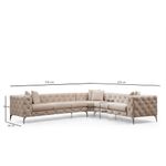 Casa si Gradina - Mobilier - Canapele si coltare - Coltare - Coltar, Hanah Home, lemn de fag si pal, ecru, 310x270x70 cm - Infinity.ro