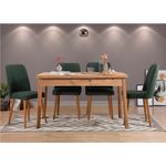 Casa si Gradina - Mobilier - Seturi de mobilier - Seturi mese si scaune - Set masa si scaune, Hanah Home, panou de particule melaminat, pin atlantic si verde, masa 120x75x77 cm, scaun 47x89 cm - Infinity.ro