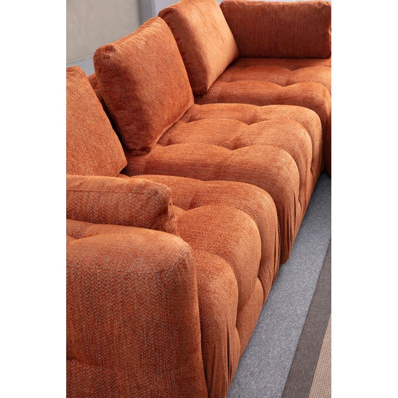 Casa si Gradina - Mobilier - Canapele si coltare - Canapele - Canapea 3 locuri, Atelier Del Sofa, lemn fag si pal, portocaliu, 290x100x65 cm - Infinity.ro