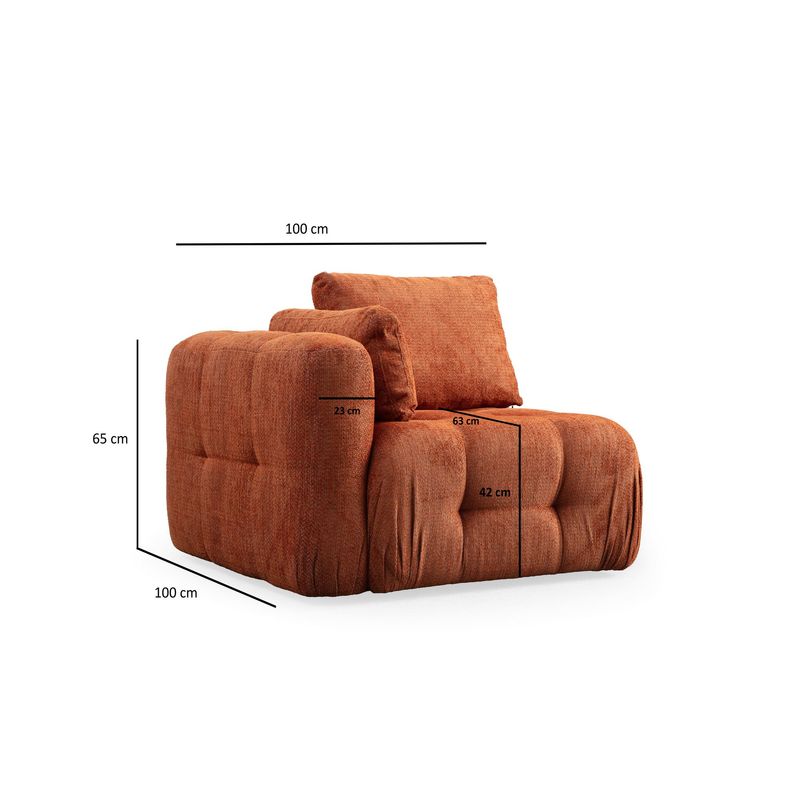 Casa si Gradina - Mobilier - Canapele si coltare - Canapele - Canapea 3 locuri, Atelier Del Sofa, lemn fag si pal, portocaliu, 290x100x65 cm - Infinity.ro