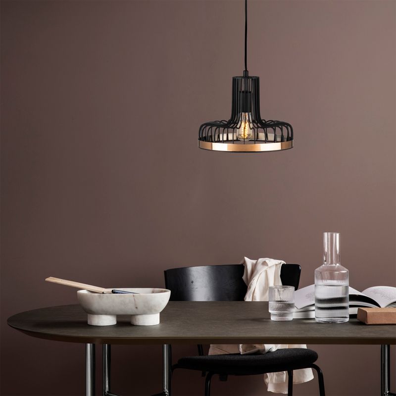 Casa si Gradina - Corpuri si surse de iluminat - Lustre si pendule - Lustra, Opviq, metal, negru si cupru, diametru 20 cm, inaltime reglabila - Infinity.ro