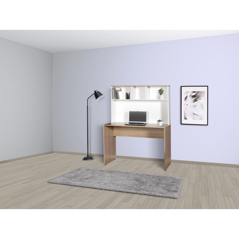 Casa si Gradina - Mobilier - Mese si birouri - Birouri - Birou de studiu, Hanah Home, pal melaminat, stejar si alb, 110x52x149 cm - Infinity.ro