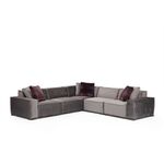 Casa si Gradina - Mobilier - Canapele si coltare - Coltare - Coltar, Hanah Home, lemn de fag si pal, gri, 300x300x100 cm - Infinity.ro