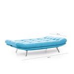 Casa si Gradina - Mobilier - Canapele si coltare - Canapele - Canapea extensibila, Hanah Home, metal, turcoaz, 200x105x95 cm - Infinity.ro