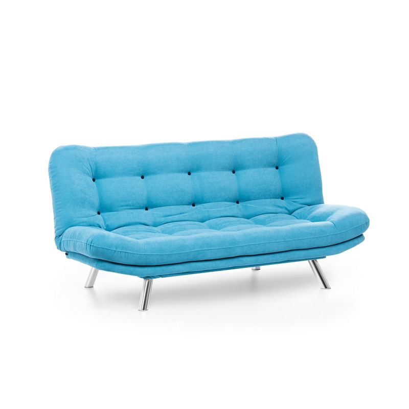 Casa si Gradina - Mobilier - Canapele si coltare - Canapele - Canapea extensibila, Hanah Home, metal, turcoaz, 200x105x95 cm - Infinity.ro