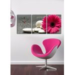 Casa si Gradina - Decoratiuni - Ceasuri - Ceas decorativ de perete, Wallxpert, panza velurata, multicolor, 96x40 cm, set 3 piese - Infinity.ro