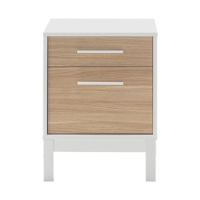 Casa si Gradina - Mobilier - Comode si corpuri - Noptiere - Noptiera, Hanah Home, pal melaminat, stejar si alb, 45x45x60 cm - Infinity.ro