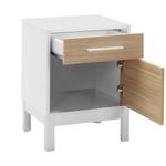 Casa si Gradina - Mobilier - Comode si corpuri - Noptiere - Noptiera, Hanah Home, pal melaminat, stejar si alb, 45x45x60 cm - Infinity.ro