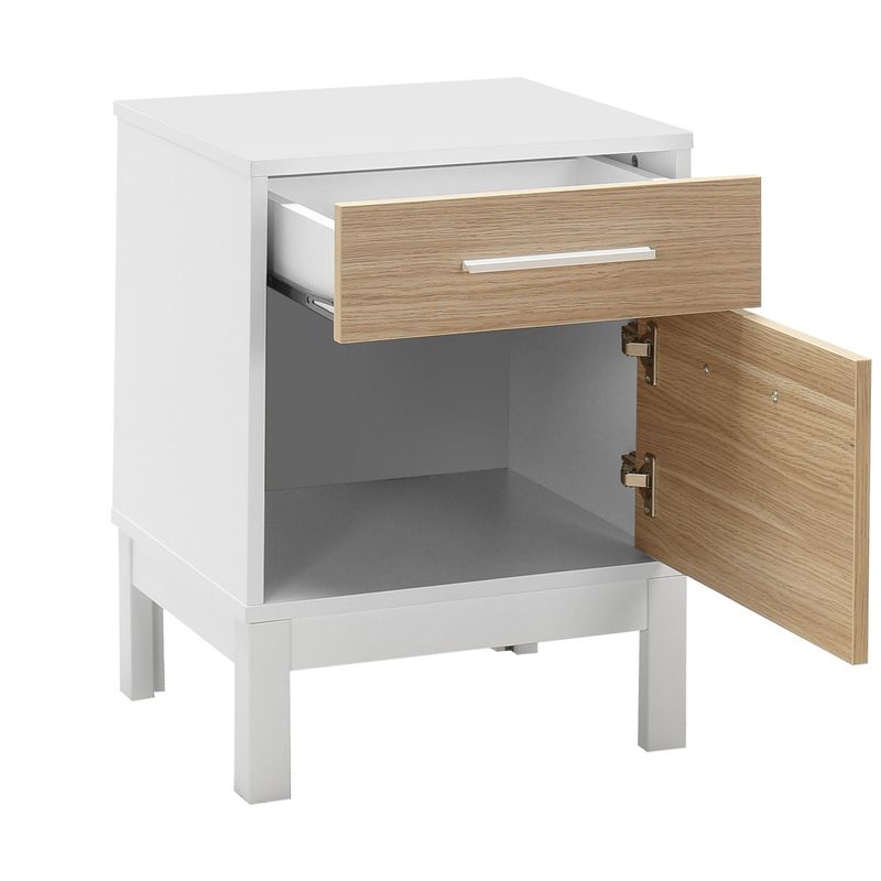 Casa si Gradina - Mobilier - Comode si corpuri - Noptiere - Noptiera, Hanah Home, pal melaminat, stejar si alb, 45x45x60 cm - Infinity.ro