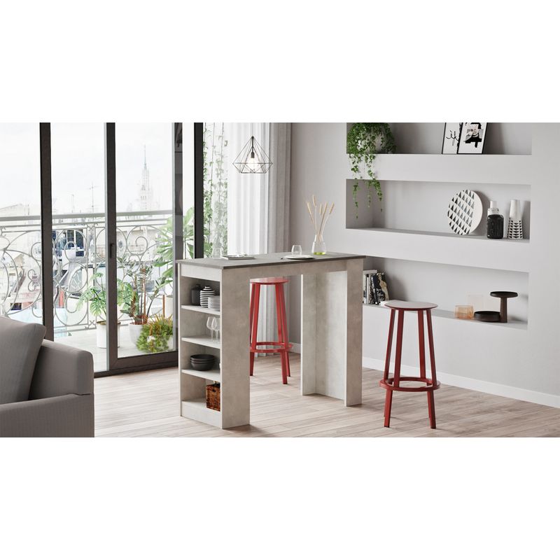 Casa si Gradina - Mobilier - Mese si birouri - Mese bucatarie si dining - Masa bar, Hanah Home, pal melaminat, gri, 120x51.6x101.8 cm - Infinity.ro