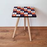 Casa si Gradina - Mobilier - Mese si birouri - Mese living - Masa laterala, Hanah Home, mdf, portocaliu/albastru marin/alb, 35x35x42 cm - Infinity.ro