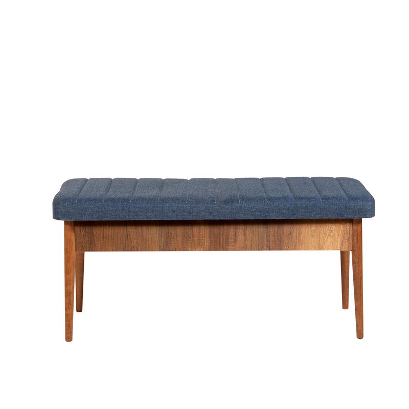 Casa si Gradina - Mobilier - Seturi de mobilier - Seturi mese si scaune - Set masa si scaune extensibile, Hanah Home, pal melaminat, nuc, albastru inchis, 130x80x77 cm - Infinity.ro