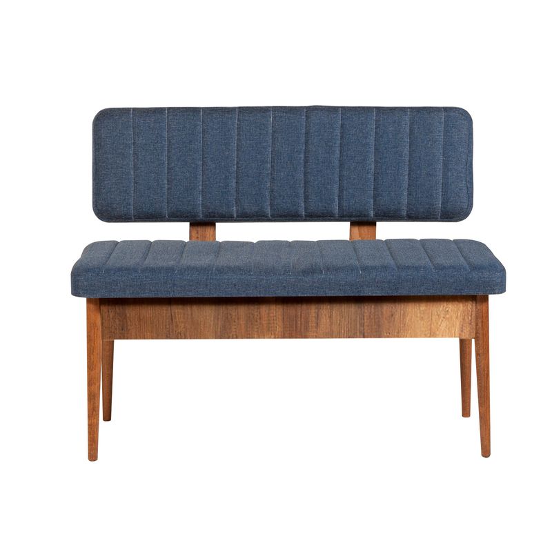 Casa si Gradina - Mobilier - Seturi de mobilier - Seturi mese si scaune - Set masa si scaune extensibile, Hanah Home, pal melaminat, nuc, albastru inchis, 130x80x77 cm - Infinity.ro