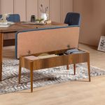 Casa si Gradina - Mobilier - Seturi de mobilier - Seturi mese si scaune - Set masa si scaune extensibile, Hanah Home, pal melaminat, nuc, albastru inchis, 130x80x77 cm - Infinity.ro
