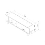 Casa si Gradina - Mobilier - Comode si corpuri - Comode - Comoda tv, Hanah Home, pal melaminat, stejar safir si marmura, 120x30x45 cm - Infinity.ro