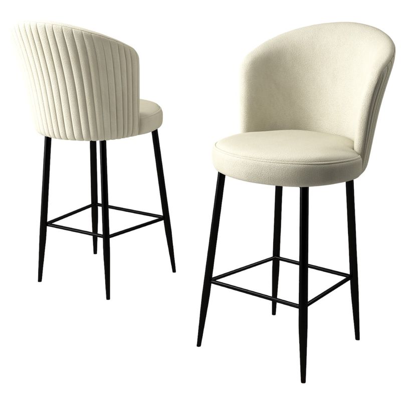 Casa si Gradina - Mobilier - Scaune si fotolii - Tabureti - Set taburete bar, Hanah Home, metal, crem si negru, 46x40x102 cm, 4 piese - Infinity.ro