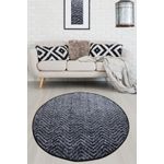 Casa si Gradina - Textile si covoare - Covoare - Covoare casa - Covor rotund, Conceptum Hypnose, alb negru, 100% poliester, diametru 100 cm, antiderapant - Infinity.ro