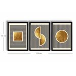 Casa si Gradina - Decoratiuni - Tablouri - Tablou decorativ inramat, Wallxpert, mdf, auriu alb negru, 38x53 cm, set 3 piese - Infinity.ro