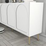 Casa si Gradina - Mobilier - Comode si corpuri - Console - Consola, Hanah Home, panou de particule melaminat, alb auriu, 180x35x80 cm - Infinity.ro