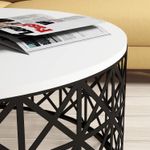 Casa si Gradina - Mobilier - Mese si birouri - Masute de cafea - Masuta de cafea, Hanah Home, pal melaminat, alb negru, 90x90x38 cm - Infinity.ro