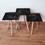Casa si Gradina - Mobilier - Mese si birouri - Masute de cafea - Set masute de cafea, Hanah Home, mdf, alb-negru, 35x35x52 cm - Infinity.ro