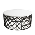 Casa si Gradina - Mobilier - Mese si birouri - Masute de cafea - Masuta de cafea, Hanah Home, pal melaminat, alb negru, 90x90x38 cm - Infinity.ro