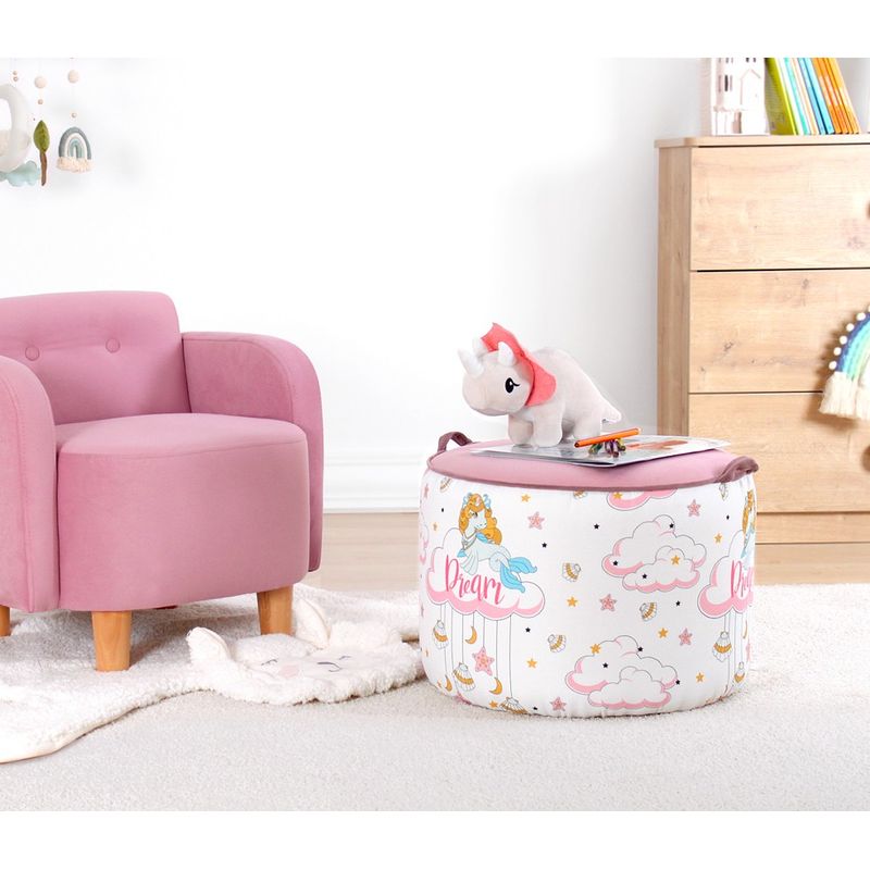 Casa si Gradina - Mobilier - Scaune si fotolii - Tabureti - Taburet pentru copii, Atelier Del Sofa, microfibra, multicolor, 44x44x32 cm - Infinity.ro