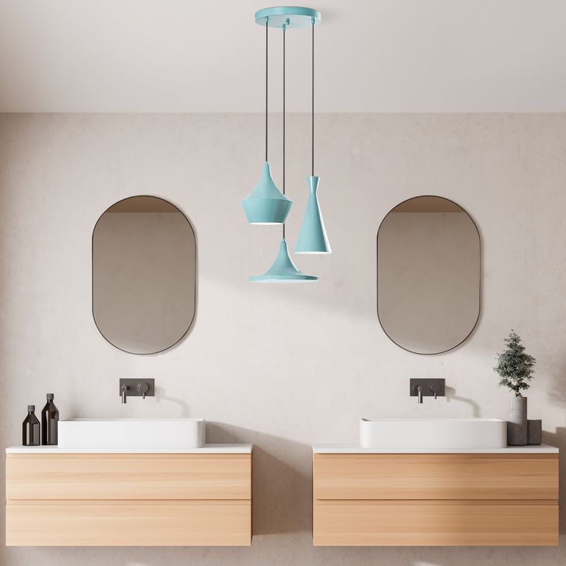 Casa si Gradina - Corpuri si surse de iluminat - Lustre si pendule - Candelabru, Opviq, metal, turcoaz, diametru 45 cm, inaltime reglabila, 892OPV2095 - Infinity.ro