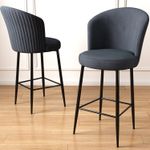 Casa si Gradina - Mobilier - Scaune si fotolii - Scaune - Set scaune de bar, Hanah Home, metal, antracit si negru, 46x40x107 cm, 2 bucati - Infinity.ro