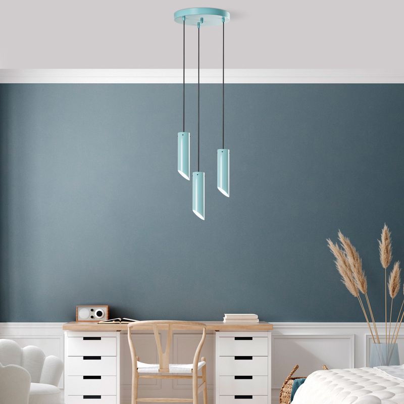 Casa si Gradina - Corpuri si surse de iluminat - Lustre si pendule - Candelabru, Opviq, metal, turcoaz, diametru 40 cm, inaltime reglabila, 892OPV2111 - Infinity.ro