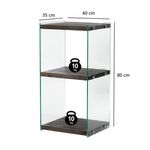 Casa si Gradina - Mobilier - Biblioteci si rafturi - Etajere - Etajera, Hanah Home, sticla calita si lemn masiv, antracit, 40x35x80 cm - Infinity.ro