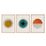 Casa si Gradina - Decoratiuni - Tablouri - Tablou decorativ cu rama, Wallxpert, mdf si lemn masiv, multicolor, 70x50 cm, set 3 piese, 693BSE1189 - Infinity.ro