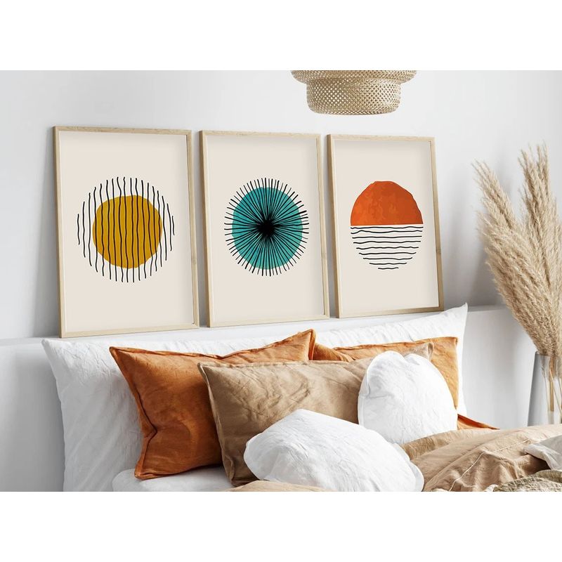Casa si Gradina - Decoratiuni - Tablouri - Tablou decorativ cu rama, Wallxpert, mdf si lemn masiv, multicolor, 70x50 cm, set 3 piese, 693BSE1189 - Infinity.ro