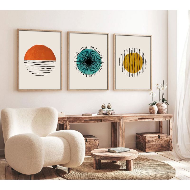 Casa si Gradina - Decoratiuni - Tablouri - Tablou decorativ cu rama, Wallxpert, mdf si lemn masiv, multicolor, 70x50 cm, set 3 piese, 693BSE1189 - Infinity.ro