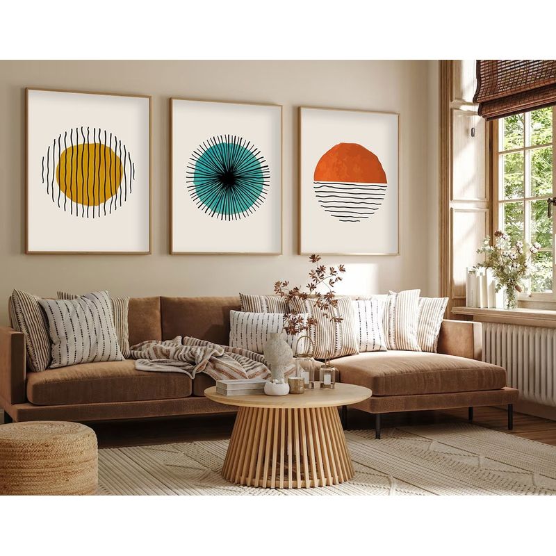 Casa si Gradina - Decoratiuni - Tablouri - Tablou decorativ cu rama, Wallxpert, mdf si lemn masiv, multicolor, 70x50 cm, set 3 piese, 693BSE1189 - Infinity.ro