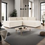Casa si Gradina - Mobilier - Canapele si coltare - Coltare - Coltar, Hanah Home, material textil, crem, 210x90x69 cm - Infinity.ro