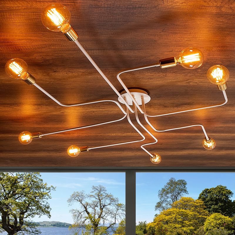 Casa si Gradina - Corpuri si surse de iluminat - Lustre si pendule - Candelabru, Opviq, fier, alb, 190x15 cm - Infinity.ro