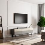 Casa si Gradina - Mobilier - Comode si corpuri - Comode - Comoda tv, Hanah Home, pal melaminat, gri si travertin, 180x37x49 cm - Infinity.ro