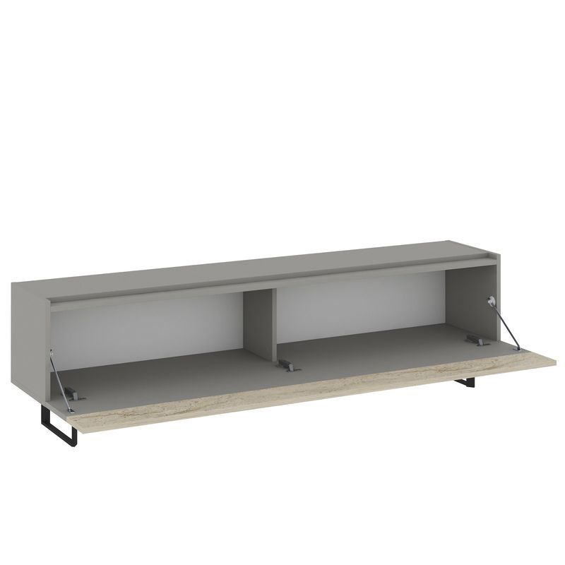 Casa si Gradina - Mobilier - Comode si corpuri - Comode - Comoda tv, Hanah Home, pal melaminat, gri si travertin, 180x37x49 cm - Infinity.ro