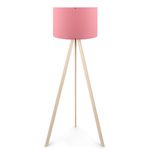Casa si Gradina - Corpuri si surse de iluminat - Veioze si lampi - Lampadare - Lampadar, Opviq, mdf si tesatura pvc, roz si stejar, 38x140 cm - Infinity.ro
