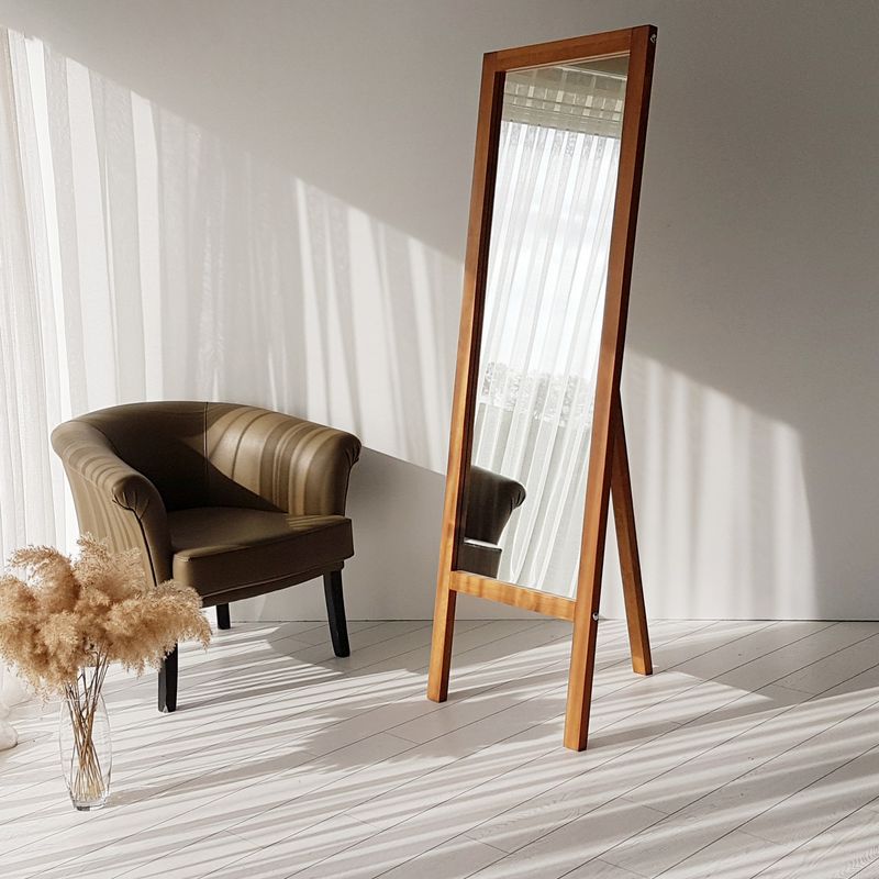 Casa si Gradina - Decoratiuni - Oglinzi - Oglinda de podea, Hanah Home, lemn masiv de pin, stejar, 55x170 cm - Infinity.ro
